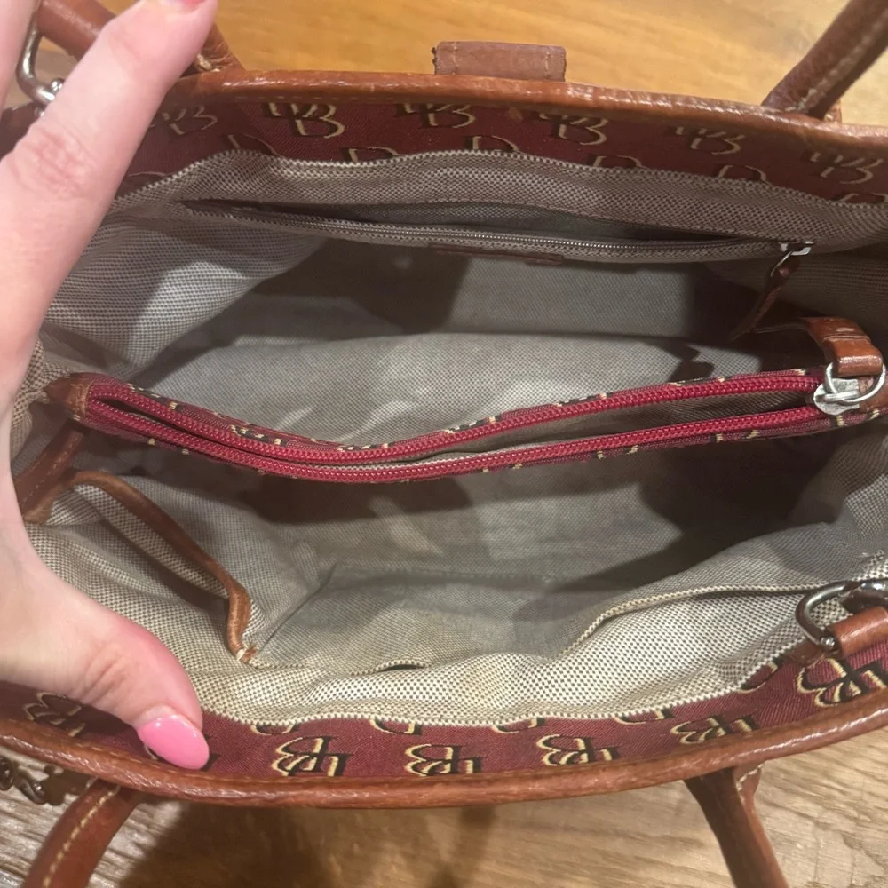 Dooney & Bourke Red and Brown Satchel